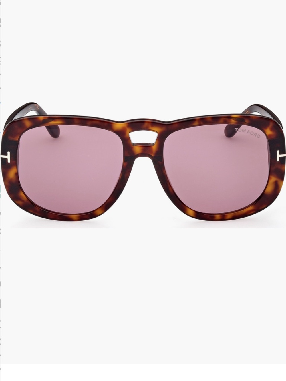 Tom Ford Gradient Aviator Tortoiseshell Frame Sunglasses with Rose Lenses